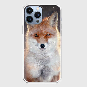 Чехол для iPhone 13 Pro Max с принтом Лиса в Тюмени,  |  | Тематика изображения на принте: animal | baby | fox | predator | red | sly | snow | view | wild | winter | взгляд | дикая | животное | зима | лиса | малыш | рыжая | снег | хитрая | хищник