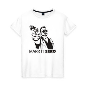 Женская футболка хлопок с принтом Walter Sobchak в Тюмени, 100% хлопок | прямой крой, круглый вырез горловины, длина до линии бедер, слегка спущенное плечо | the big lebowski | walter sobchak | большой лебовски