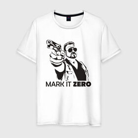 Мужская футболка хлопок с принтом Walter Sobchak в Тюмени, 100% хлопок | прямой крой, круглый вырез горловины, длина до линии бедер, слегка спущенное плечо. | the big lebowski | walter sobchak | большой лебовски