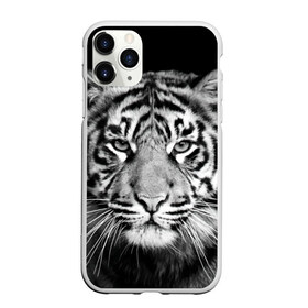 Чехол для iPhone 11 Pro матовый с принтом Тигр в Тюмени, Силикон |  | animal | black   white | look | predator | tiger | wild | взгляд | дикий | животное | тигр | хищник | черно   белый