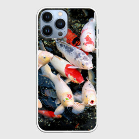 Чехол для iPhone 13 Pro Max с принтом Koi Fish (карпы кои) в Тюмени,  |  | bright | brocade | carp | color | decorative | depth | exotic | fish | koi | koi fish | sea | water | вода | глубина | декоративные | карпы | кои | море | парчовый | рыбки | цвет | экзотические | яркий