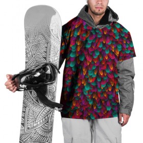 Накидка на куртку 3D с принтом Перья в Тюмени, 100% полиэстер |  | петух | попугай | птица | разноцветный | текстура | чудо