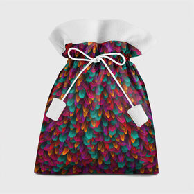 Подарочный 3D мешок с принтом Перья в Тюмени, 100% полиэстер | Размер: 29*39 см | Тематика изображения на принте: петух | попугай | птица | разноцветный | текстура | чудо