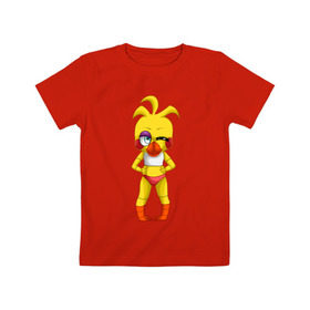 Детская футболка хлопок с принтом Chica в Тюмени, 100% хлопок | круглый вырез горловины, полуприлегающий силуэт, длина до линии бедер | chica | five nights at freddys