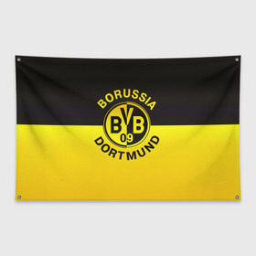 Флаг-баннер с принтом Borussia Dortmund FC в Тюмени, 100% полиэстер | размер 67 х 109 см, плотность ткани — 95 г/м2; по краям флага есть четыре люверса для крепления | боруссия | германия | дортмунд | клуб | фк | футбол | футбольный
