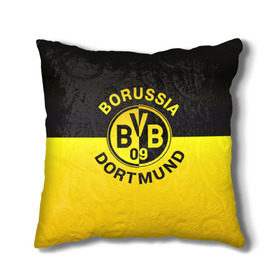 Подушка 3D с принтом Borussia Dortmund FC в Тюмени, наволочка – 100% полиэстер, наполнитель – холлофайбер (легкий наполнитель, не вызывает аллергию). | состоит из подушки и наволочки. Наволочка на молнии, легко снимается для стирки | боруссия | германия | дортмунд | клуб | фк | футбол | футбольный