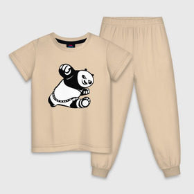Детская пижама хлопок с принтом Панда в Тюмени, 100% хлопок |  брюки и футболка прямого кроя, без карманов, на брюках мягкая резинка на поясе и по низу штанин
 | кунг фу | мульт | панда