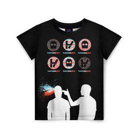 Детская футболка 3D с принтом Twenty one pilots в Тюмени, 100% гипоаллергенный полиэфир | прямой крой, круглый вырез горловины, длина до линии бедер, чуть спущенное плечо, ткань немного тянется | rock | t.o.p. | top | twenty one pilots | рок