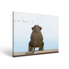Холст прямоугольный с принтом Слон и журавли в Тюмени, 100% ПВХ |  | Тематика изображения на принте: bench | coast | cranes | dream | elephant | flight | sea | sitting | берег | журавли | мечты | море | полет | сидит | скамейка | слон