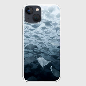 Чехол для iPhone 13 mini с принтом Электрические скаты в Тюмени,  |  | depth | fish | lot | ocean | power | rays | school | sea | water | вода | глубина | косяк | много | море | океан | рыбы | скаты | электрические