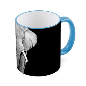 Кружка 3D с принтом Слон в Тюмени, керамика | ёмкость 330 мл | africa | big | black   white | elephant is an animal | shroud | tusks | африка | бивни | большой | животное | идет | савана | слон | черно   белый