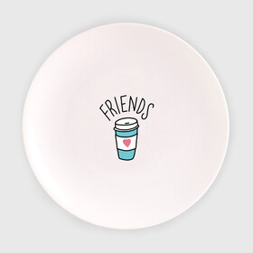 Тарелка с принтом best friends в Тюмени, фарфор | диаметр - 210 мм
диаметр для нанесения принта - 120 мм | coffee | friends | hamburger | еда | кофе | парные