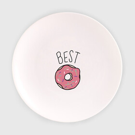 Тарелка 3D с принтом best friends в Тюмени, фарфор | диаметр - 210 мм
диаметр для нанесения принта - 120 мм | coffee | donuts | food | friends | друзья | кофе | парные | пончик