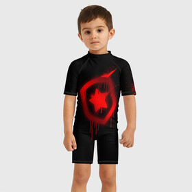 Детский купальный костюм 3D с принтом cs:go - Gambit eSports (Black collection) в Тюмени, Полиэстер 85%, Спандекс 15% | застежка на молнии на спине | Тематика изображения на принте: 0x000000123 | cs | csgo | gambit | gaming | кс | ксго