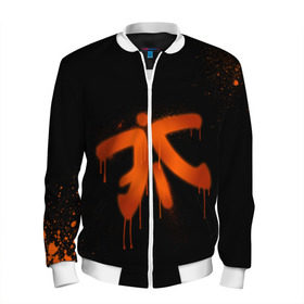 Мужской бомбер 3D с принтом cs:go - Fnatic (Black collection) в Тюмени, 100% полиэстер | застегивается на молнию, по бокам два кармана без застежек, по низу бомбера и на воротнике - эластичная резинка | 0x000000123 | cs | csgo | fnatic | кс | ксго | фнатик