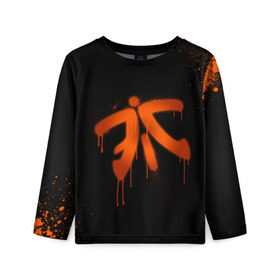 Детский лонгслив 3D с принтом cs:go - Fnatic (Black collection) в Тюмени, 100% полиэстер | длинные рукава, круглый вырез горловины, полуприлегающий силуэт
 | 0x000000123 | cs | csgo | fnatic | кс | ксго | фнатик