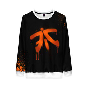 Женский свитшот 3D с принтом cs:go - Fnatic (Black collection) в Тюмени, 100% полиэстер с мягким внутренним слоем | круглый вырез горловины, мягкая резинка на манжетах и поясе, свободная посадка по фигуре | Тематика изображения на принте: 0x000000123 | cs | csgo | fnatic | кс | ксго | фнатик