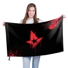 Флаг 3D с принтом cs:go - Astralis (Black collection) в Тюмени, 100% полиэстер | плотность ткани — 95 г/м2, размер — 67 х 109 см. Принт наносится с одной стороны | 0x000000123 | astralis | cs | csgo | астралис | кс | ксго