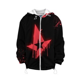 Детская куртка 3D с принтом cs:go - Astralis (Black collection) в Тюмени, 100% полиэстер | застежка — молния, подол и капюшон оформлены резинкой с фиксаторами, по бокам — два кармана без застежек, один потайной карман на груди, плотность верхнего слоя — 90 г/м2; плотность флисового подклада — 260 г/м2 | Тематика изображения на принте: 0x000000123 | astralis | cs | csgo | астралис | кс | ксго