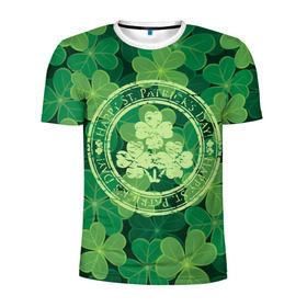 Мужская футболка 3D спортивная с принтом Ireland, Happy St. Patrick`s Day в Тюмени, 100% полиэстер с улучшенными характеристиками | приталенный силуэт, круглая горловина, широкие плечи, сужается к линии бедра | background | clover | four | green | happy st. patricks day | holiday | ireland | leaf | petal | plant | print | зеленый | ирландия | клевер | лепесток | лист | печать | праздник | растение | счастливого святого патрика | фон | четыре