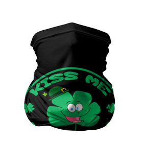 Бандана-труба 3D с принтом Ireland, Kiss me, I`m Irish в Тюмени, 100% полиэстер, ткань с особыми свойствами — Activecool | плотность 150‒180 г/м2; хорошо тянется, но сохраняет форму | Тематика изображения на принте: animation | background | black | clover | four | green | hat | im irish | ireland | kiss me | leaf | petal | printing | smile | анимация | зелёный | ирландец | ирландия | клевер | лепесток | листок | меня | печать | поцелуй | улыбка | фон | черный | четыр