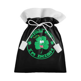 Подарочный 3D мешок с принтом Ireland, Kiss me, I`m Irish в Тюмени, 100% полиэстер | Размер: 29*39 см | animation | background | black | clover | four | green | hat | im irish | ireland | kiss me | leaf | petal | printing | smile | анимация | зелёный | ирландец | ирландия | клевер | лепесток | листок | меня | печать | поцелуй | улыбка | фон | черный | четыр