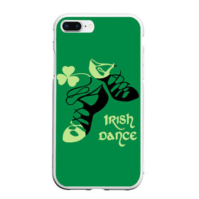 Чехол для iPhone 7Plus/8 Plus матовый с принтом Ireland Irish dance в Тюмени, Силикон | Область печати: задняя сторона чехла, без боковых панелей | Тематика изображения на принте: background | black | clover | dance | green | ireland | irish | petal | soft shoes | зеленый | ирландия | ирландский | клевер | лепесток | мягкая | обувь | танец | фон | черная
