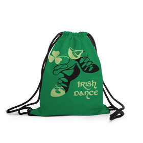 Рюкзак-мешок 3D с принтом Ireland, Irish dance в Тюмени, 100% полиэстер | плотность ткани — 200 г/м2, размер — 35 х 45 см; лямки — толстые шнурки, застежка на шнуровке, без карманов и подкладки | Тематика изображения на принте: background | black | clover | dance | green | ireland | irish | petal | soft shoes | зеленый | ирландия | ирландский | клевер | лепесток | мягкая | обувь | танец | фон | черная