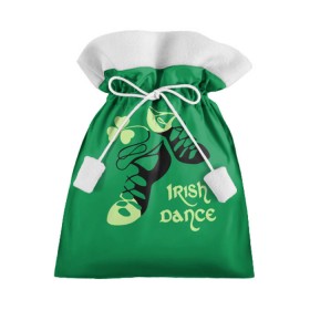 Подарочный 3D мешок с принтом Ireland, Irish dance в Тюмени, 100% полиэстер | Размер: 29*39 см | background | black | clover | dance | green | ireland | irish | petal | soft shoes | зеленый | ирландия | ирландский | клевер | лепесток | мягкая | обувь | танец | фон | черная