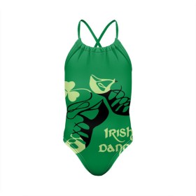 Детский купальник 3D с принтом Ireland, Irish dance в Тюмени, Полиэстер 85%, Спандекс 15% | Слитный крой, подклад по переду изделия, узкие бретели | Тематика изображения на принте: background | black | clover | dance | green | ireland | irish | petal | soft shoes | зеленый | ирландия | ирландский | клевер | лепесток | мягкая | обувь | танец | фон | черная