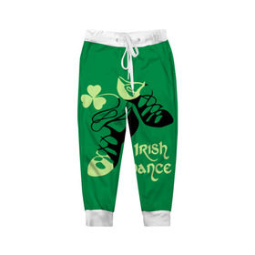 Детские брюки 3D с принтом Ireland, Irish dance в Тюмени, 100% полиэстер | манжеты по низу, эластичный пояс регулируется шнурком, по бокам два кармана без застежек, внутренняя часть кармана из мелкой сетки | background | black | clover | dance | green | ireland | irish | petal | soft shoes | зеленый | ирландия | ирландский | клевер | лепесток | мягкая | обувь | танец | фон | черная