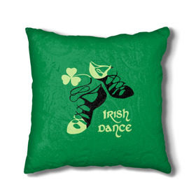 Подушка 3D с принтом Ireland, Irish dance в Тюмени, наволочка – 100% полиэстер, наполнитель – холлофайбер (легкий наполнитель, не вызывает аллергию). | состоит из подушки и наволочки. Наволочка на молнии, легко снимается для стирки | background | black | clover | dance | green | ireland | irish | petal | soft shoes | зеленый | ирландия | ирландский | клевер | лепесток | мягкая | обувь | танец | фон | черная