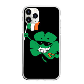 Чехол для iPhone 11 Pro матовый с принтом Ирландия клевер с флагом в Тюмени, Силикон |  | Тематика изображения на принте: animation | background | black | clover | flag | ireland | smile | stick | teeth | анимация | зубы | ирландия | клевер | очки | палка | улыбка | флаг | фон | черный