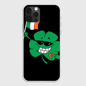 Чехол для iPhone 12 Pro Max с принтом Ирландия клевер с флагом в Тюмени, Силикон |  | Тематика изображения на принте: animation | background | black | clover | flag | ireland | smile | stick | teeth | анимация | зубы | ирландия | клевер | очки | палка | улыбка | флаг | фон | черный