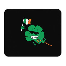 Коврик прямоугольный с принтом Ирландия, клевер с флагом в Тюмени, натуральный каучук | размер 230 х 185 мм; запечатка лицевой стороны | animation | background | black | clover | flag | ireland | smile | stick | teeth | анимация | зубы | ирландия | клевер | очки | палка | улыбка | флаг | фон | черный