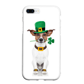 Чехол для iPhone 7Plus/8 Plus матовый с принтом Ирландия в Тюмени, Силикон | Область печати: задняя сторона чехла, без боковых панелей | animal | breed | clover | dog | folk | fun | funny | hat | hero | ireland | irish | saint patrick | герой | животное | ирландия | ирландский | клевер | народный | порода | прикол | святой патрик | собака | шляпа | шутка
