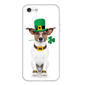 Чехол для iPhone 5/5S матовый с принтом Ирландия в Тюмени, Силикон | Область печати: задняя сторона чехла, без боковых панелей | animal | breed | clover | dog | folk | fun | funny | hat | hero | ireland | irish | saint patrick | герой | животное | ирландия | ирландский | клевер | народный | порода | прикол | святой патрик | собака | шляпа | шутка