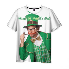 Мужская футболка 3D с принтом Ирландия в Тюмени, 100% полиэфир | прямой крой, круглый вырез горловины, длина до линии бедер | Тематика изображения на принте: irish | st. patricks day | зеленый | ирландец | лепрекон