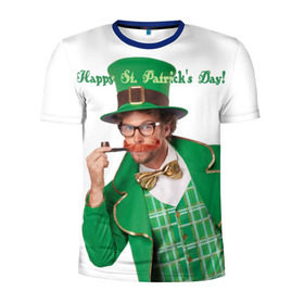 Мужская футболка 3D спортивная с принтом Ирландия в Тюмени, 100% полиэстер с улучшенными характеристиками | приталенный силуэт, круглая горловина, широкие плечи, сужается к линии бедра | irish | st. patricks day | зеленый | ирландец | лепрекон