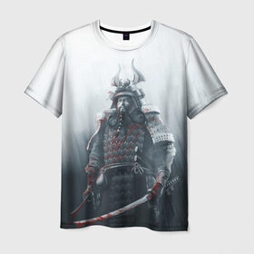 Мужская футболка 3D с принтом Shadow Tactics в Тюмени, 100% полиэфир | прямой крой, круглый вырез горловины, длина до линии бедер | shogun | игра | меч | самурай | сегун | япония