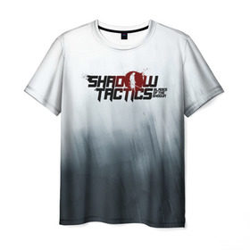 Мужская футболка 3D с принтом Shadow Tactics в Тюмени, 100% полиэфир | прямой крой, круглый вырез горловины, длина до линии бедер | Тематика изображения на принте: shogun | игра | меч | самурай | сегун | япония