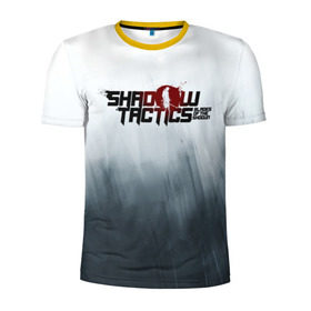 Мужская футболка 3D спортивная с принтом Shadow Tactics в Тюмени, 100% полиэстер с улучшенными характеристиками | приталенный силуэт, круглая горловина, широкие плечи, сужается к линии бедра | shogun | игра | меч | самурай | сегун | япония