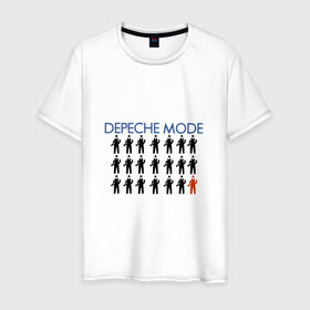 Мужская футболка хлопок с принтом Depeche Mode в Тюмени, 100% хлопок | прямой крой, круглый вырез горловины, длина до линии бедер, слегка спущенное плечо. | дипиш | мод | рок