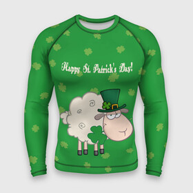 Мужской рашгард 3D с принтом Ирландия в Тюмени,  |  | Тематика изображения на принте: irish | sheep | st. patricks day | зеленый | ирландец | лепрекон | оваечка | овца