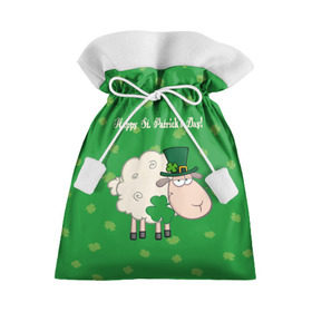 Подарочный 3D мешок с принтом Ирландия в Тюмени, 100% полиэстер | Размер: 29*39 см | Тематика изображения на принте: irish | sheep | st. patricks day | зеленый | ирландец | лепрекон | оваечка | овца