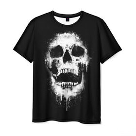 Мужская футболка 3D с принтом Evil Skull в Тюмени, 100% полиэфир | прямой крой, круглый вырез горловины, длина до линии бедер | bone | dark | death | evil | hipster | skelet | skull | кости | скелет | темнота | хипстер | череп