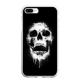 Чехол для iPhone 7Plus/8 Plus матовый с принтом Evil Skull в Тюмени, Силикон | Область печати: задняя сторона чехла, без боковых панелей | Тематика изображения на принте: bone | dark | death | evil | hipster | skelet | skull | кости | скелет | темнота | хипстер | череп