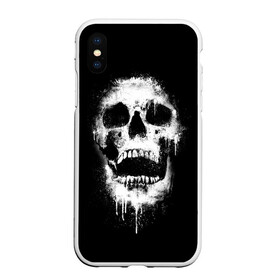 Чехол для iPhone XS Max матовый с принтом Evil Skull в Тюмени, Силикон | Область печати: задняя сторона чехла, без боковых панелей | Тематика изображения на принте: bone | dark | death | evil | hipster | skelet | skull | кости | скелет | темнота | хипстер | череп