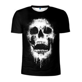 Мужская футболка 3D спортивная с принтом Evil Skull в Тюмени, 100% полиэстер с улучшенными характеристиками | приталенный силуэт, круглая горловина, широкие плечи, сужается к линии бедра | Тематика изображения на принте: bone | dark | death | evil | hipster | skelet | skull | кости | скелет | темнота | хипстер | череп
