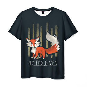 Мужская футболка 3D с принтом No Fox Given в Тюмени, 100% полиэфир | прямой крой, круглый вырез горловины, длина до линии бедер | Тематика изображения на принте: animal | beast | fox | heart | love | orange | животное | зверь | лис | лиса | личиска | любовь | рыжая | сердце